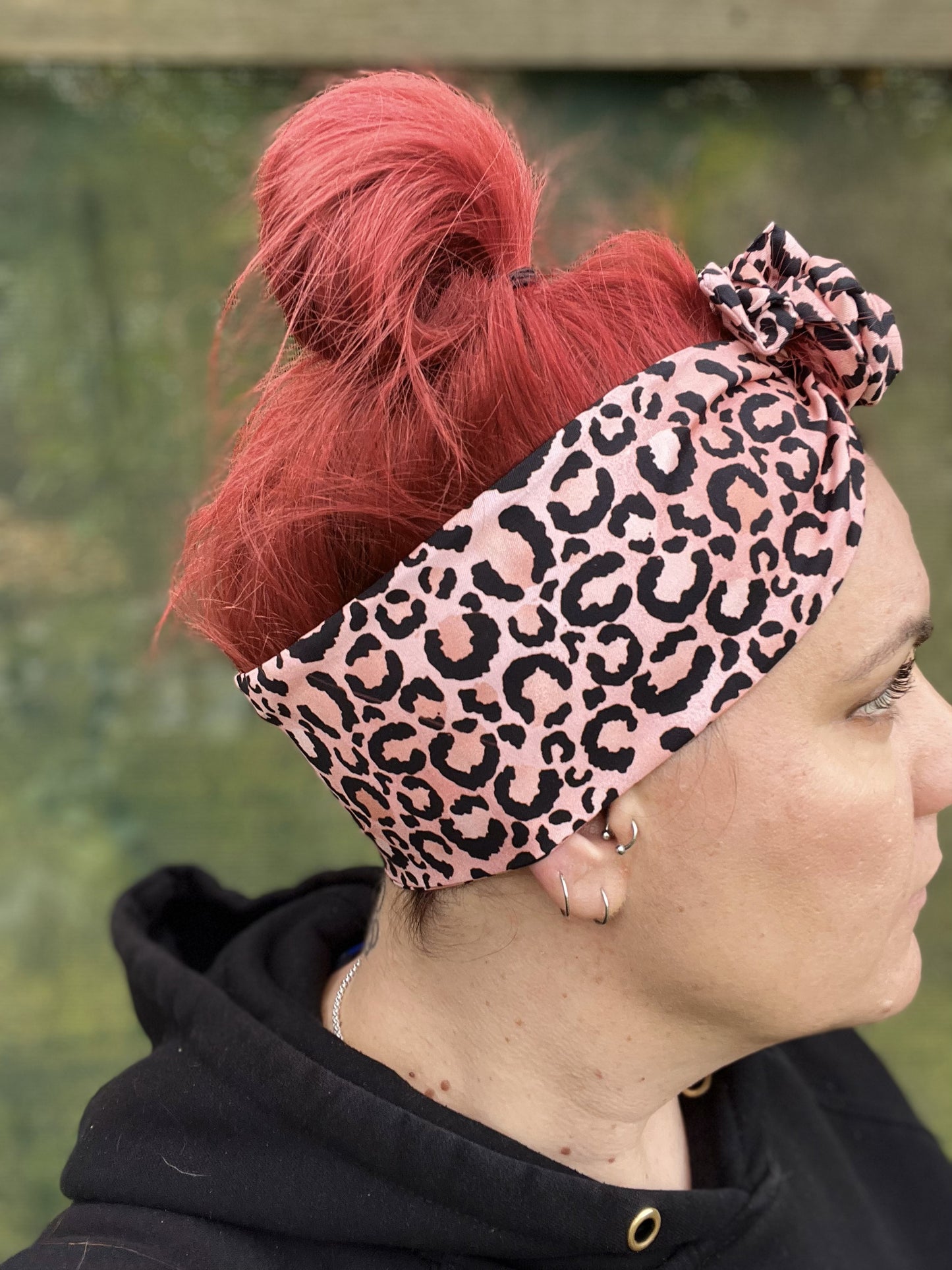 Pink Leopard Wire Headband