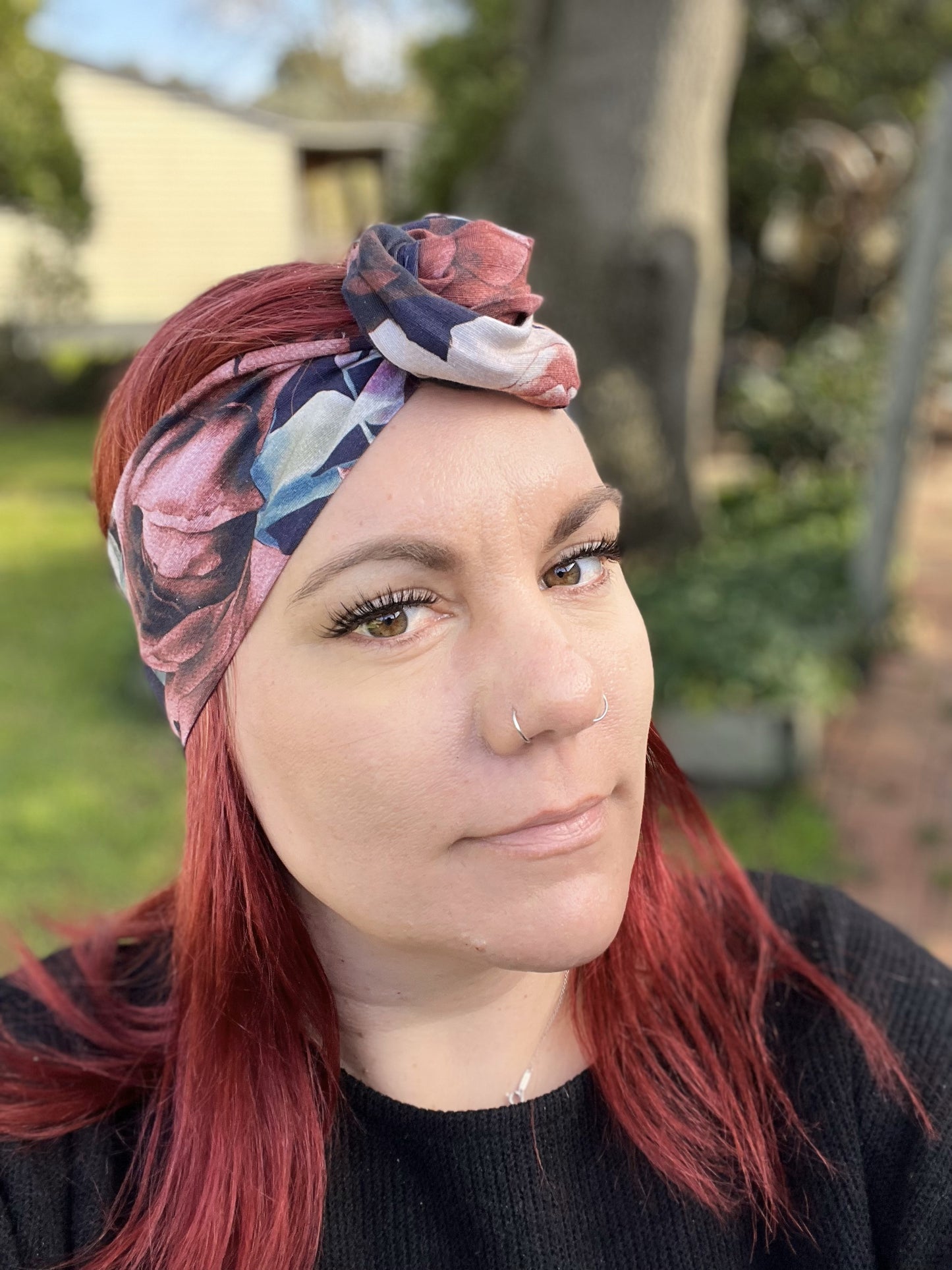 Soft Floral Linen Wired Head Wrap