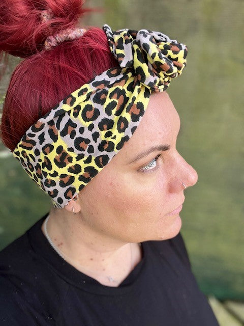 Leopard Print boho wire headwrap