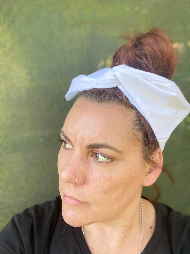 White Boho Wire Headband - Bae Bands Australia Twist Bow Wire Headband allows for your headband to stay in place all day with no headaches,