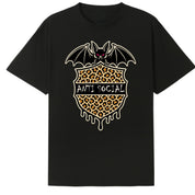 A black oversized tee with the Anti Social graphic printed large on the front.