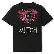 A black oversized tee shown from the back, with the Witch graphic printed large across the back.