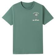 A slate green oversized tee with a small I'm Not Anti Social Bulldog graphic on the left chest.