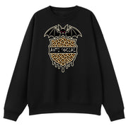 A black oversized crew neck with the Anti Social graphic printed large on the front.