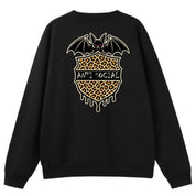 A black oversized crew neck shown from the back, with the Anti Social graphic printed large across the back.