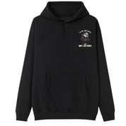 A black oversized hoodie with a small I'm Not Anti Social Bulldog graphic on the left chest.