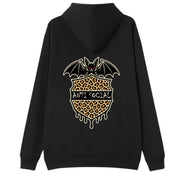 A black oversized hoodie shown from the back, with the Anti Social graphic printed large across the back.