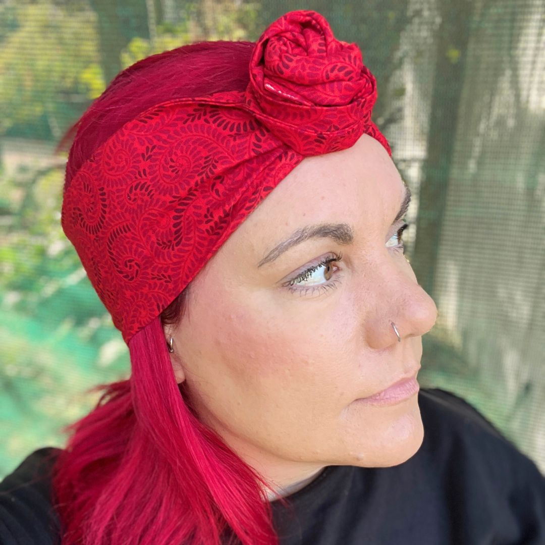 Red Paisley Wire Headband