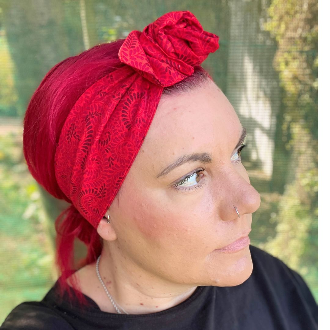 Red Paisley Wire Headband