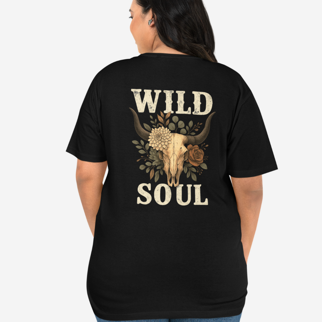 Wild Soul V Neck Oversized T-shirt