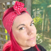 Red with White Polka Dot Wire Headband