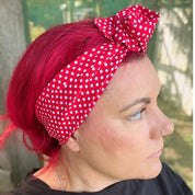 Red with White Polka Dot Wire Headband