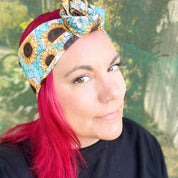 Blue Sunflower Wire Headband