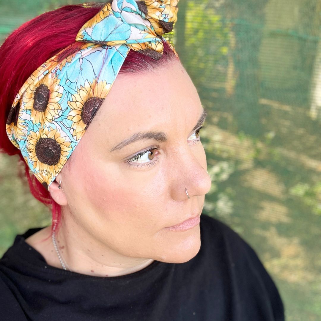 Blue Sunflower Wire Headband