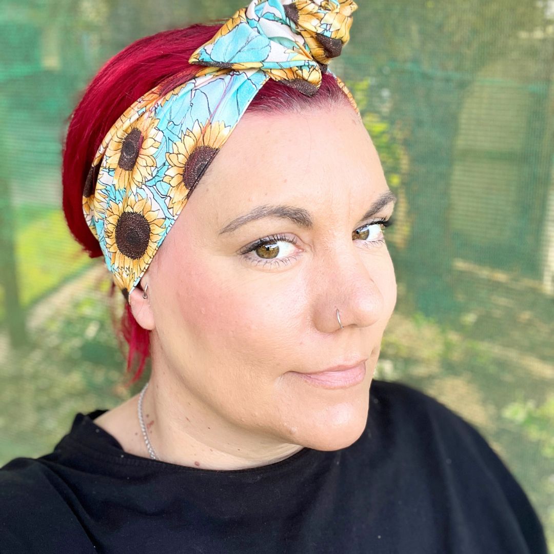 Blue Sunflower Wire Headband