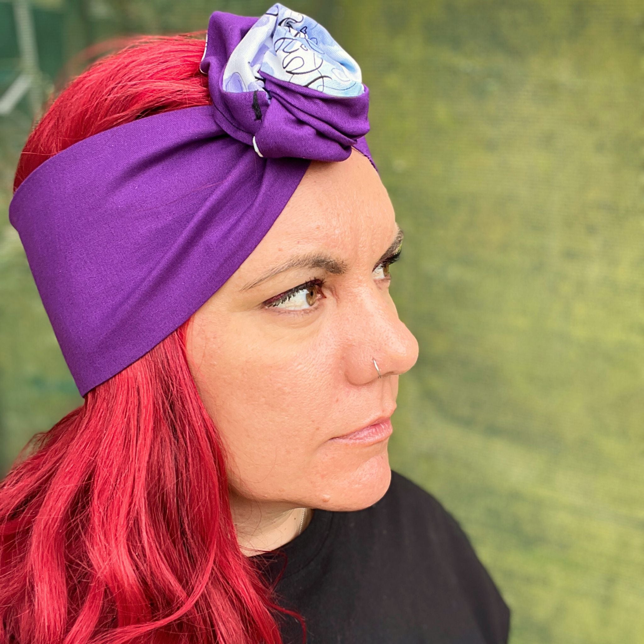 FTS Purple Reversible Wired Head Wrap