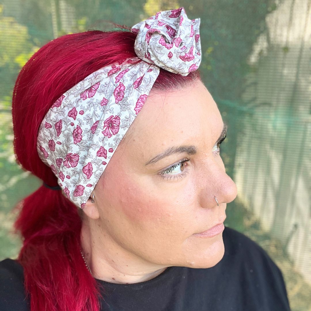 Purple Floral Wire Headband