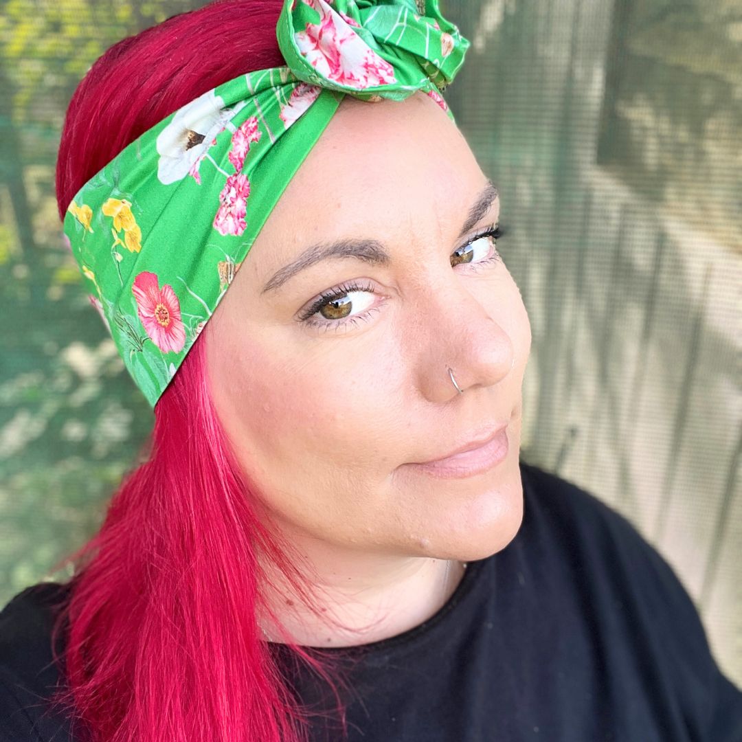 Green Spring Floral Wire Headband
