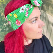 Green Spring Floral Wire Headband