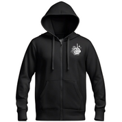 White in Memory Oversized Black Zip Up Hoodie