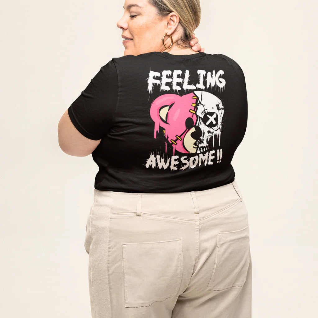 Feeling Awesome V Neck Oversized T-shirt