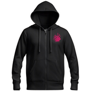 Pink in Memory Oversized Black Zip Up Hoodie