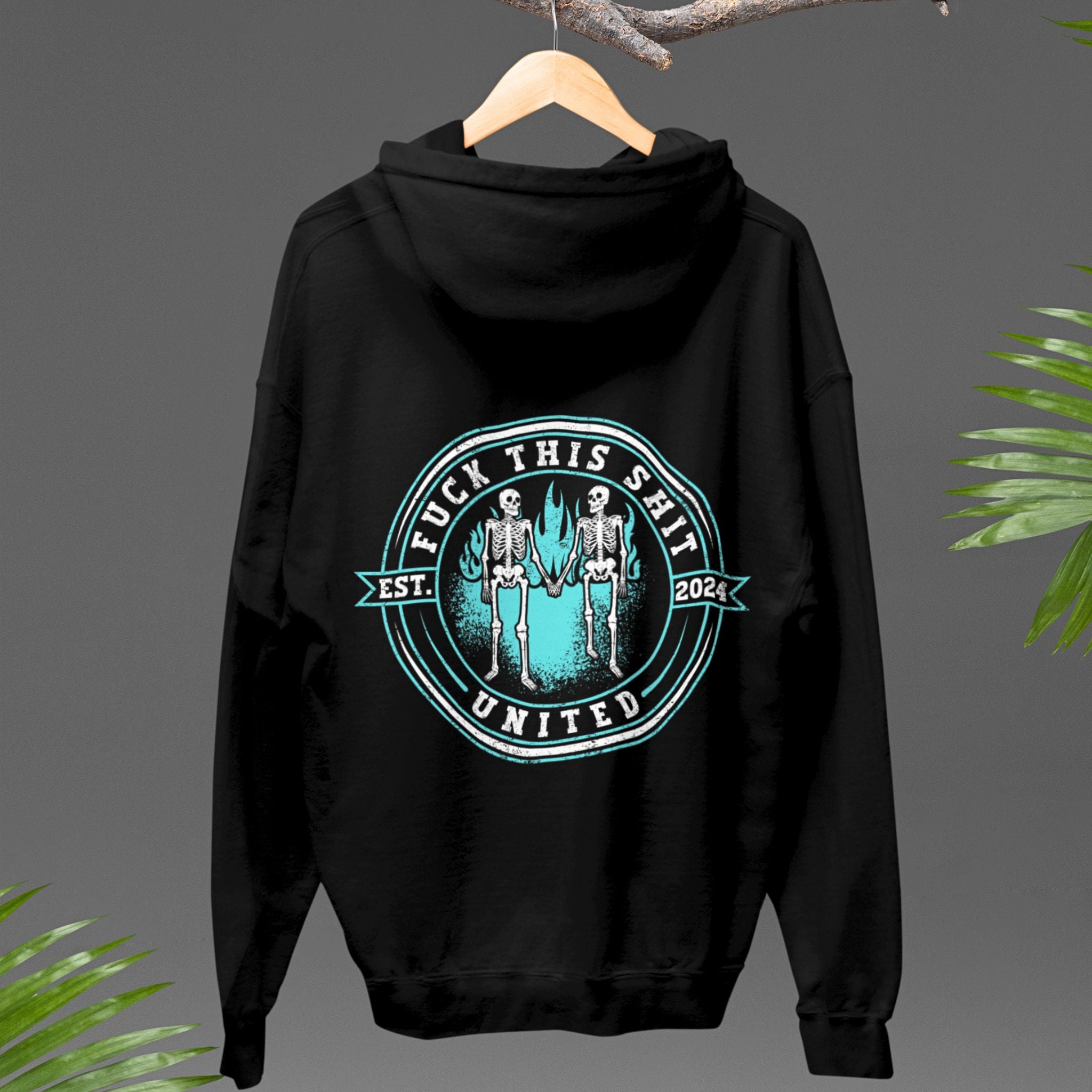 FTS United Skeletons holding hands Hoodie - Black