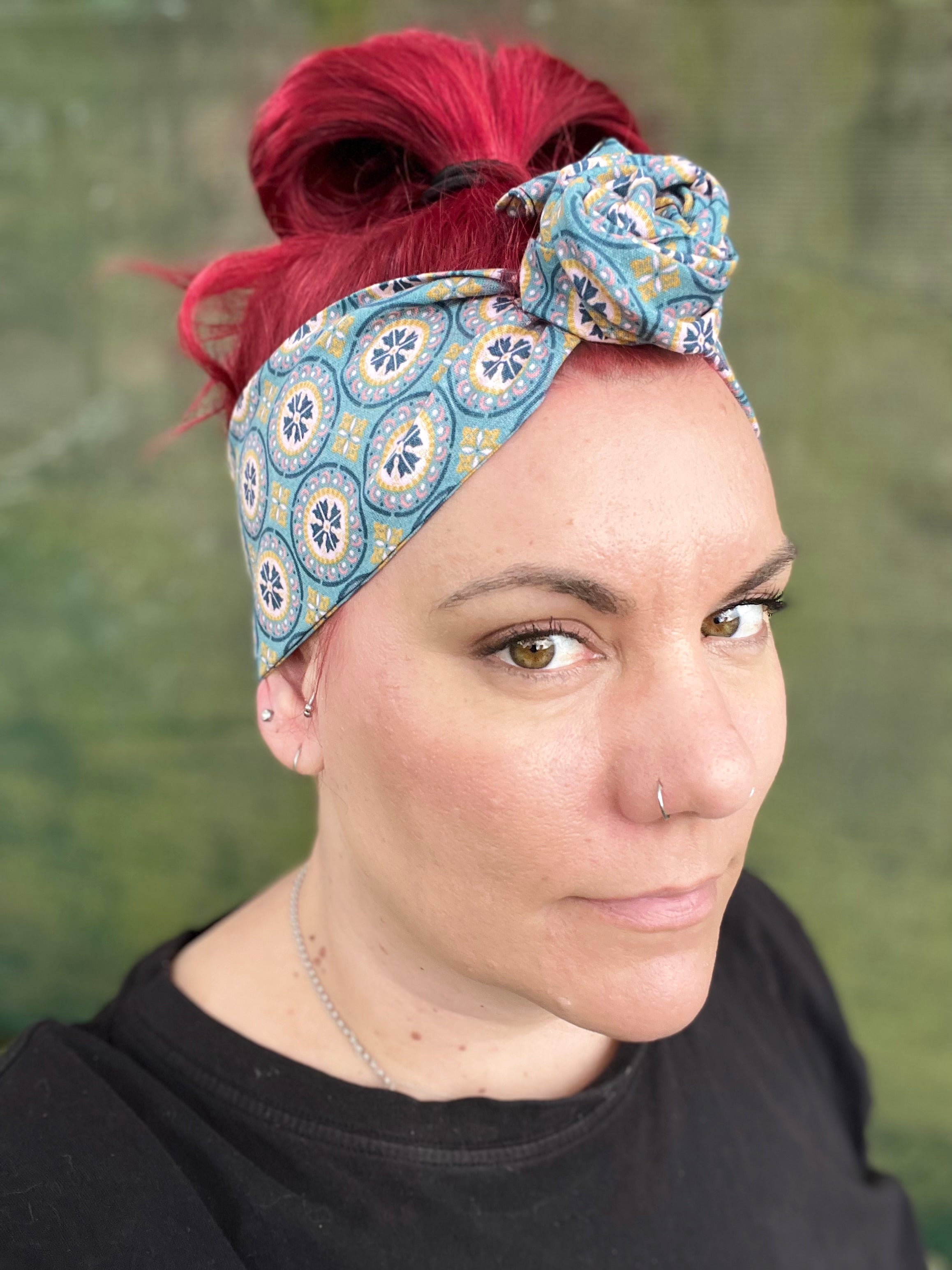 Blue Mosaic Wire Headwrap