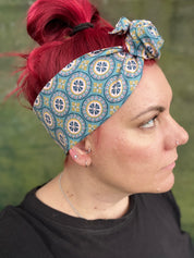 Blue Mosaic Wire Headwrap
