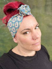 Blue Mosaic Wire Headwrap