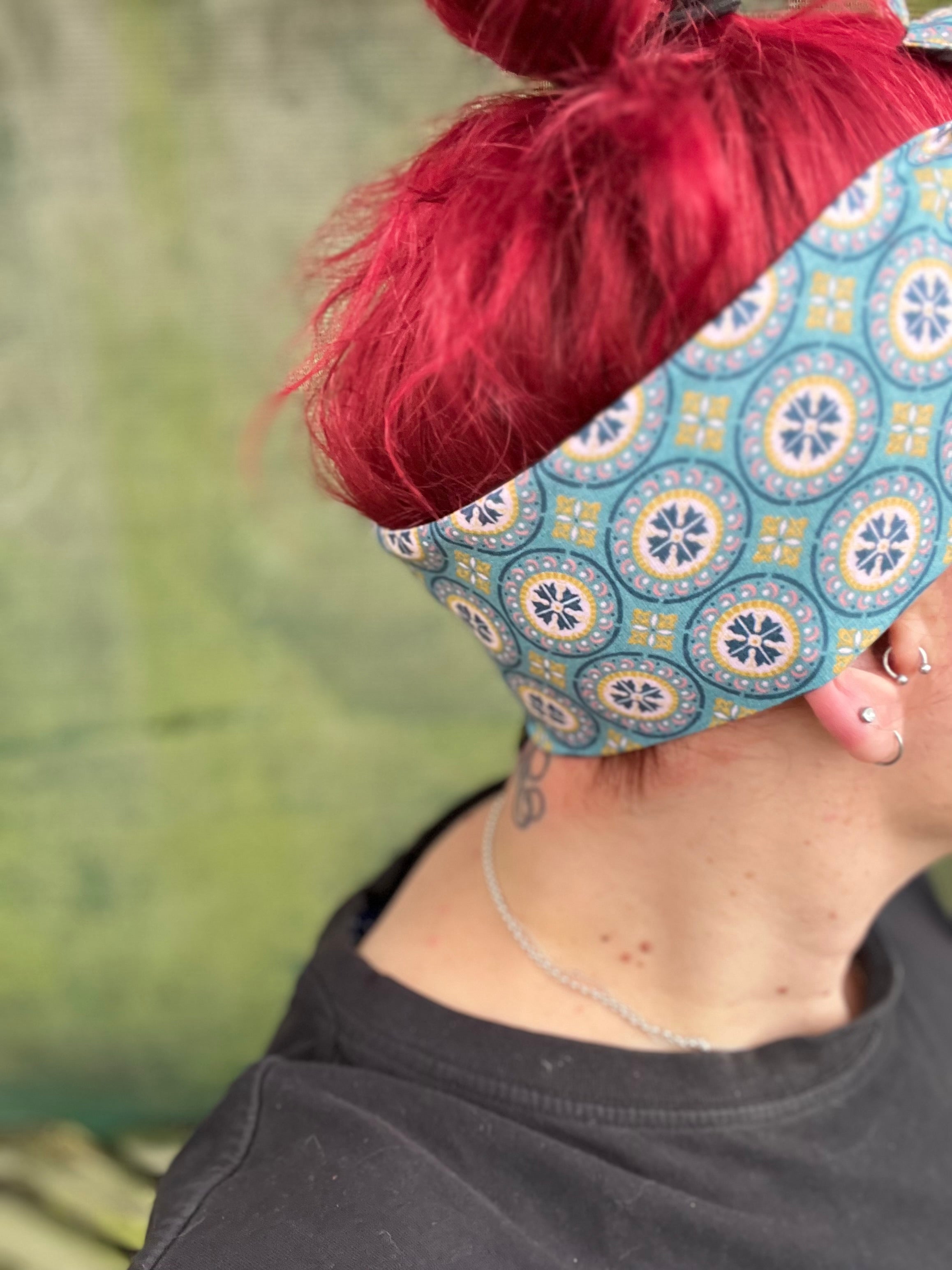 Blue Mosaic Wire Headwrap