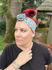 Blue Mosaic Wire Headwrap