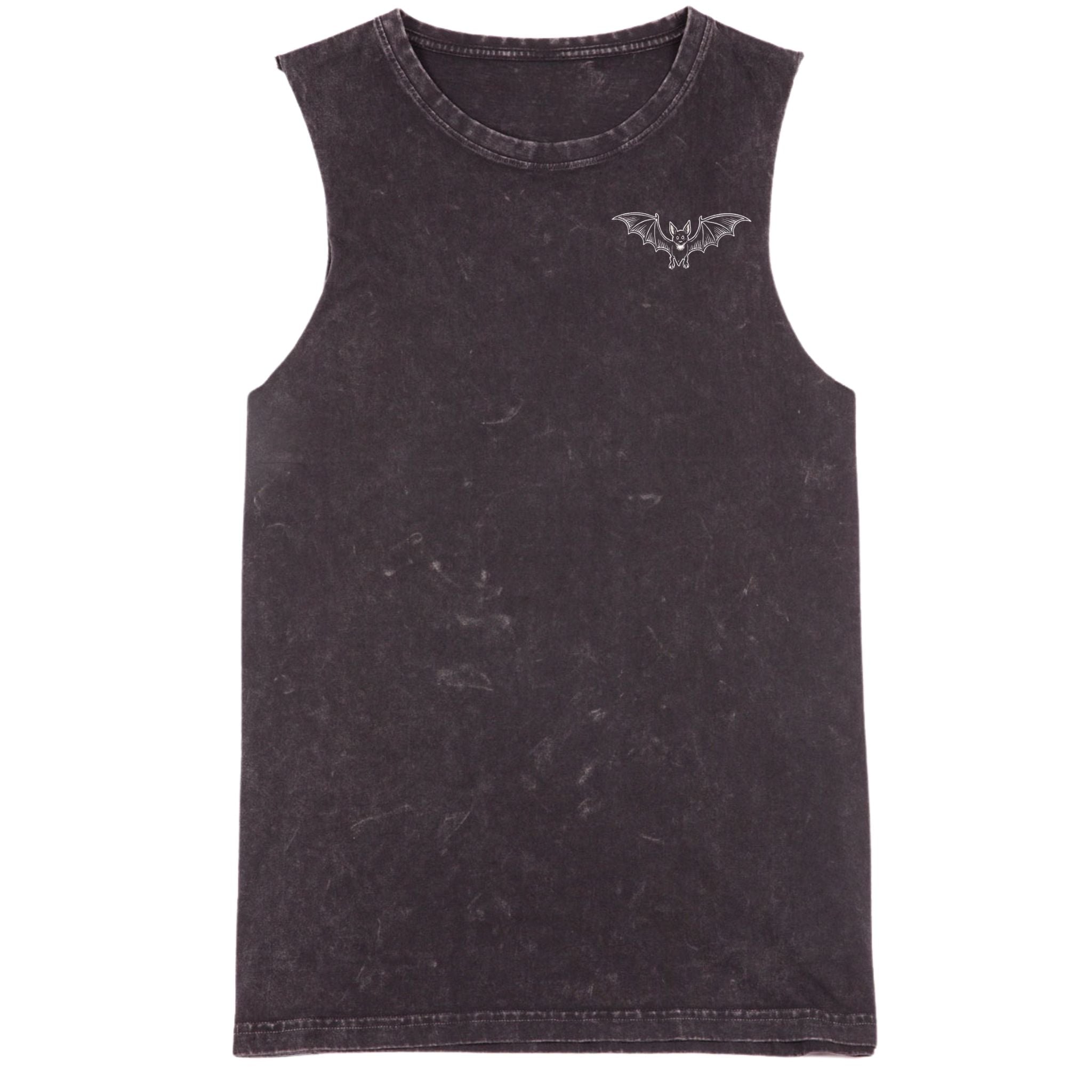 Bat Shit Crazy tank - Black Stone Washed