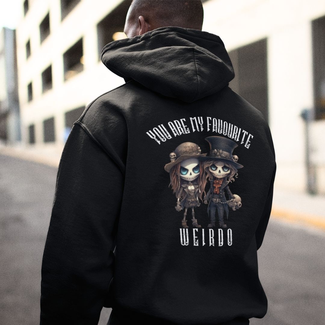 Favourite Weirdo Oversized Black Zip Up Hoodie