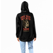 Own your Wicked Side Oversized Black Zip Up Hoodie