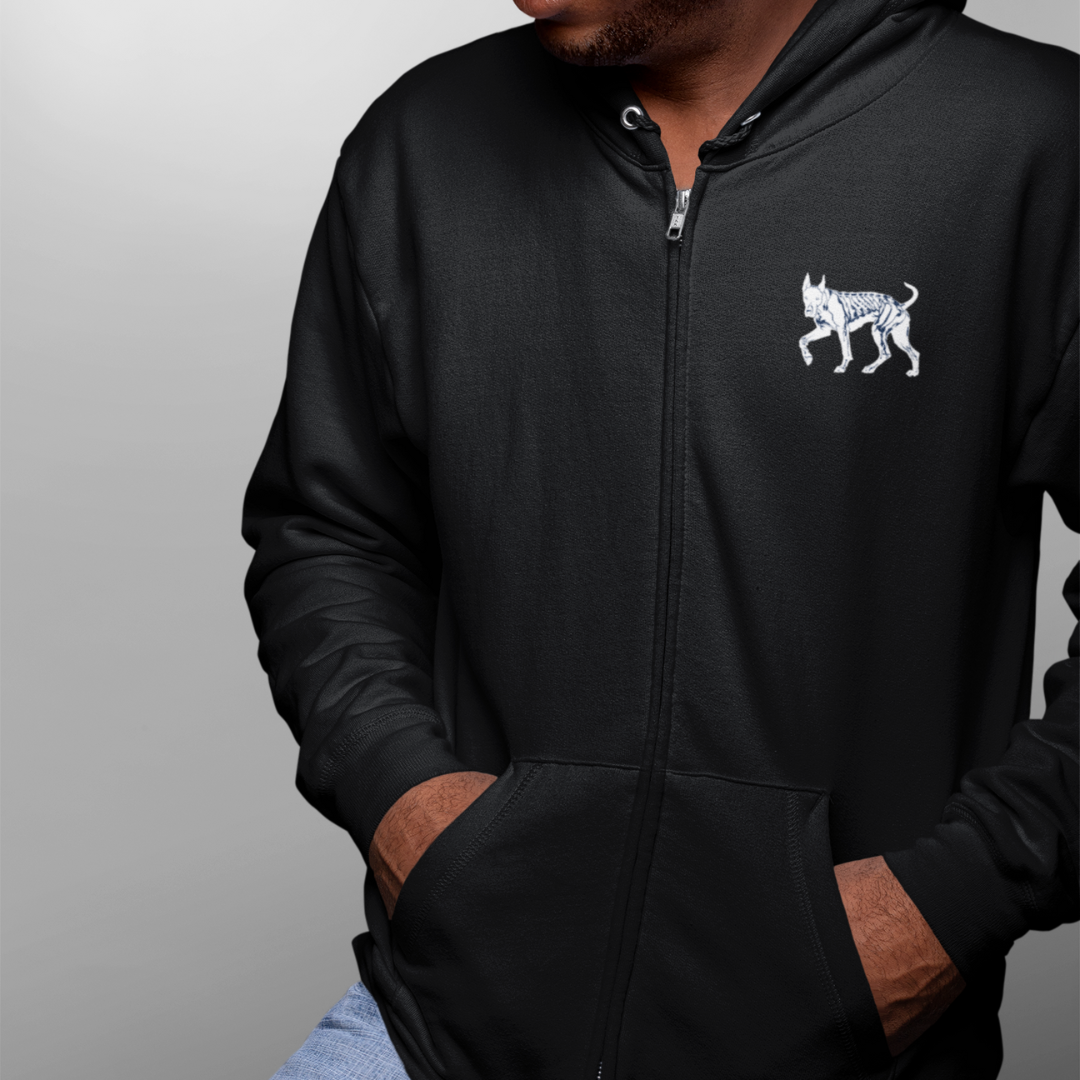 Me & My Dog Oversized Black Zip Up Hoodie