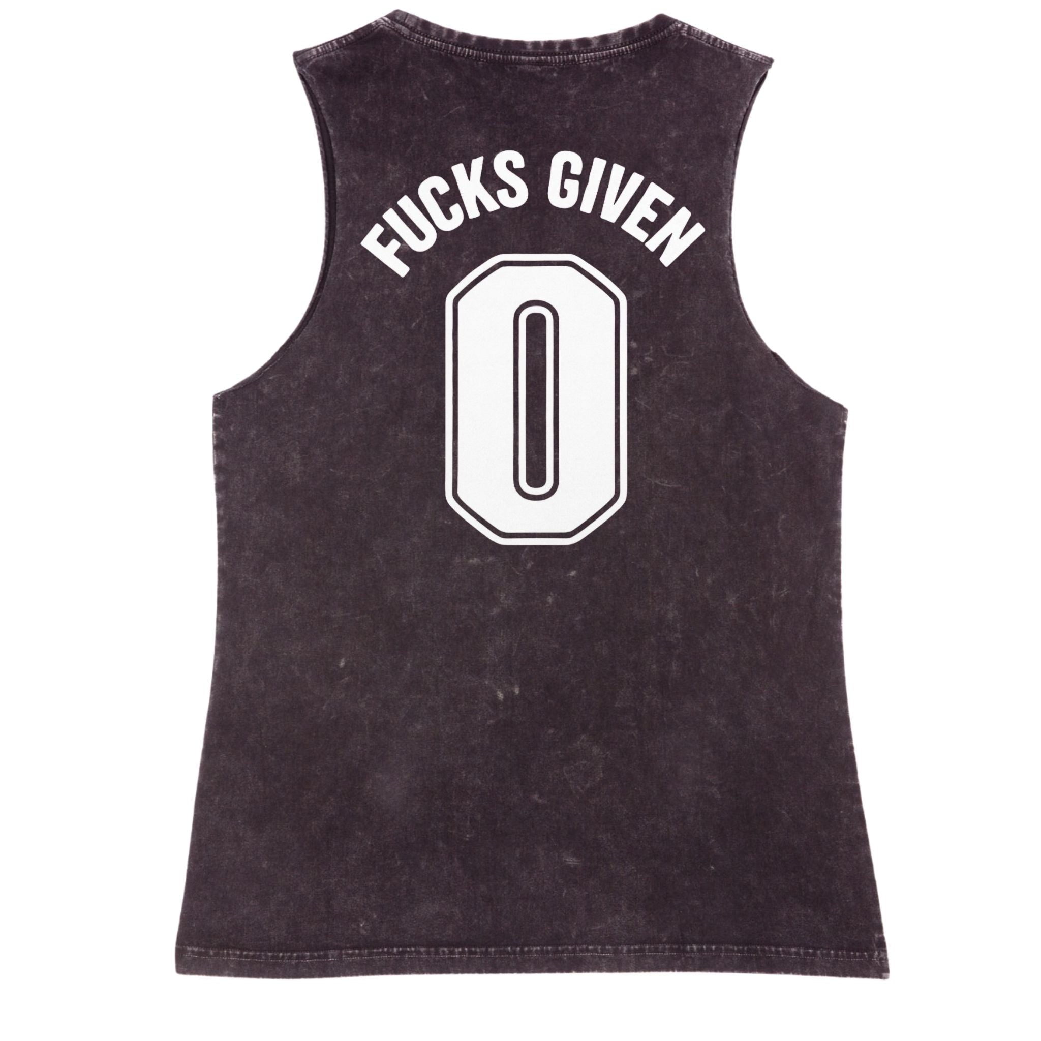 Fucks Given Tank - Black Stone Washed