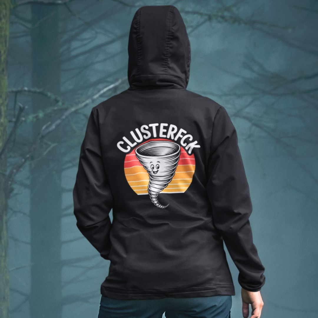 Clusterfuck oversized Black Hoodie