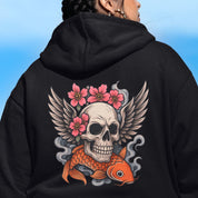 Koi Skull oversized Black Hoodie