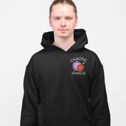Chaotic Anxious oversized Black Hoodie