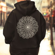 White Fuck It oversized Black Hoodie