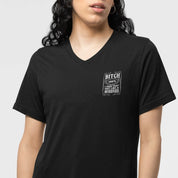 Bitch 100% V Neck Oversized T-shirt