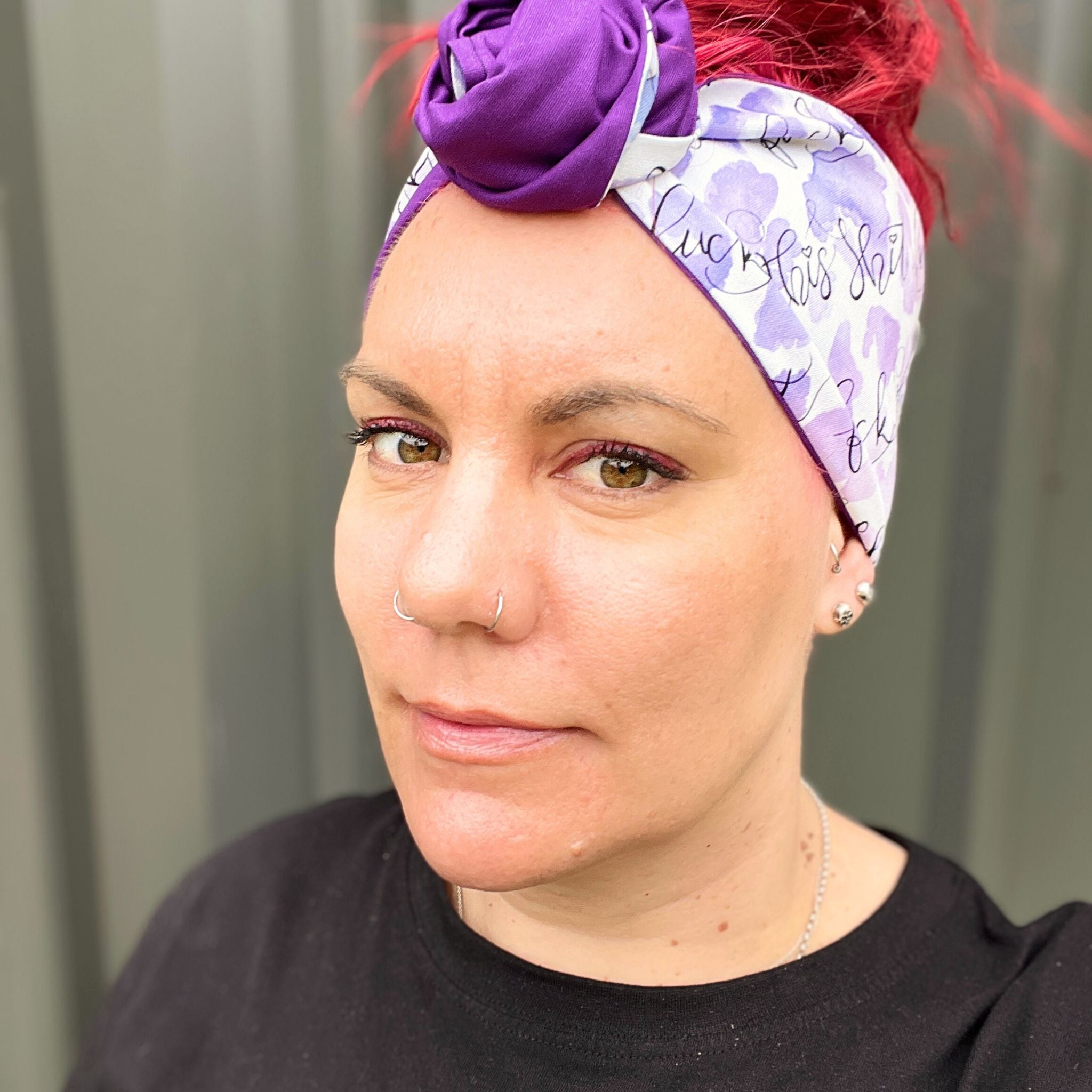 FTS Purple Reversible Wired Head Wrap