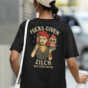 Fucks Given Zilch V Neck Oversized T-shirt