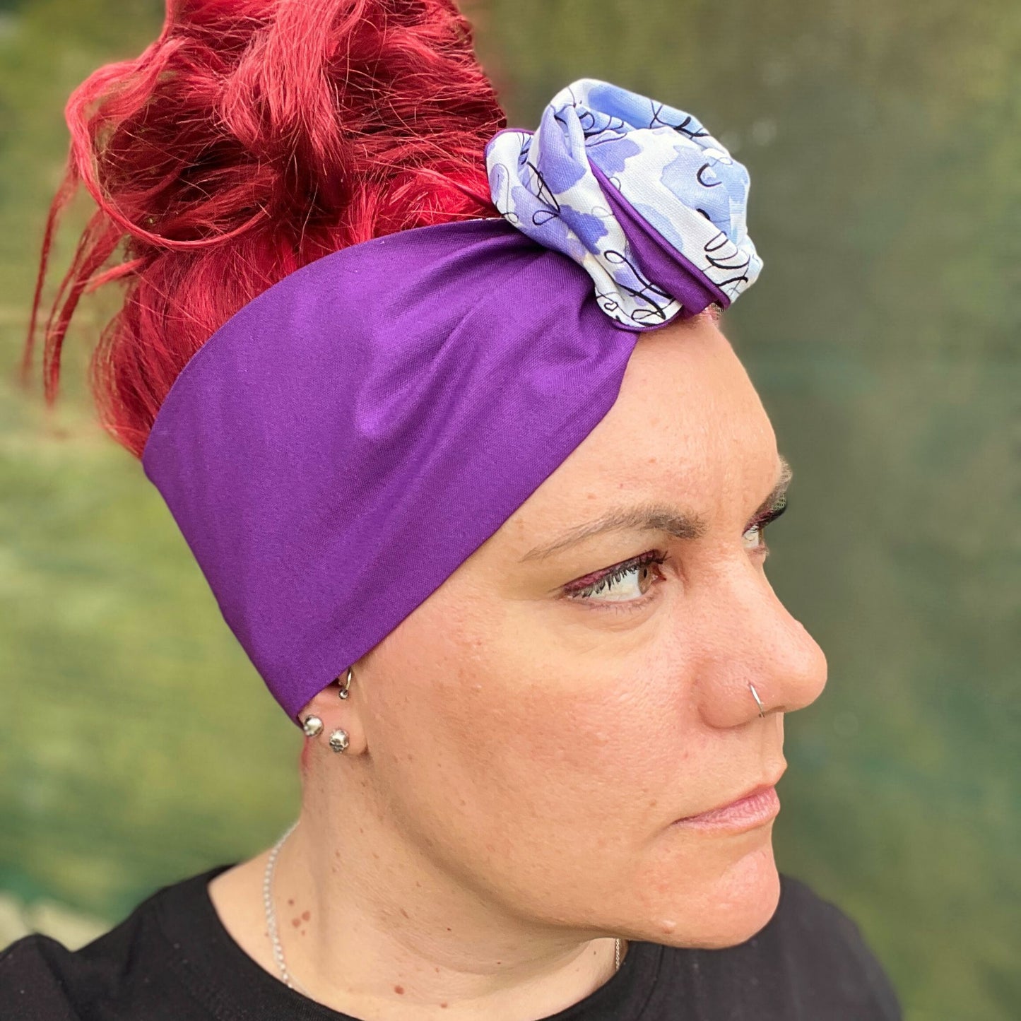 FTS Purple Reversible Wired Head Wrap