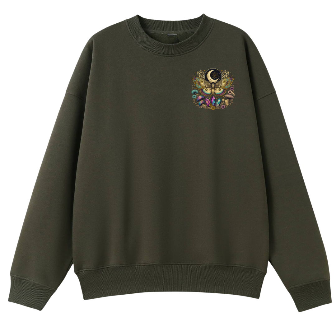 Crystal Moth Oversized Crew Neck