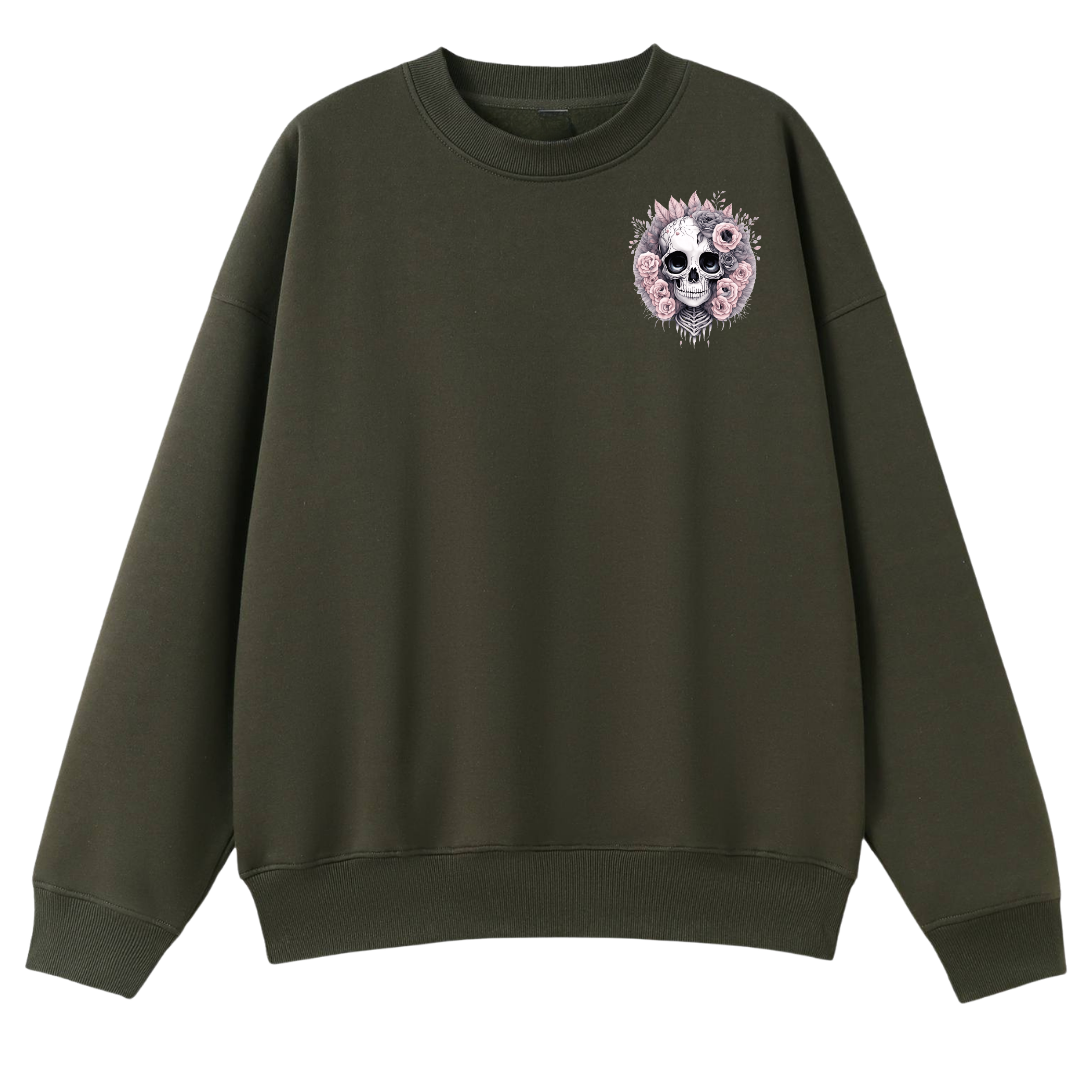 Roses and Bones Oversized Crew Neck