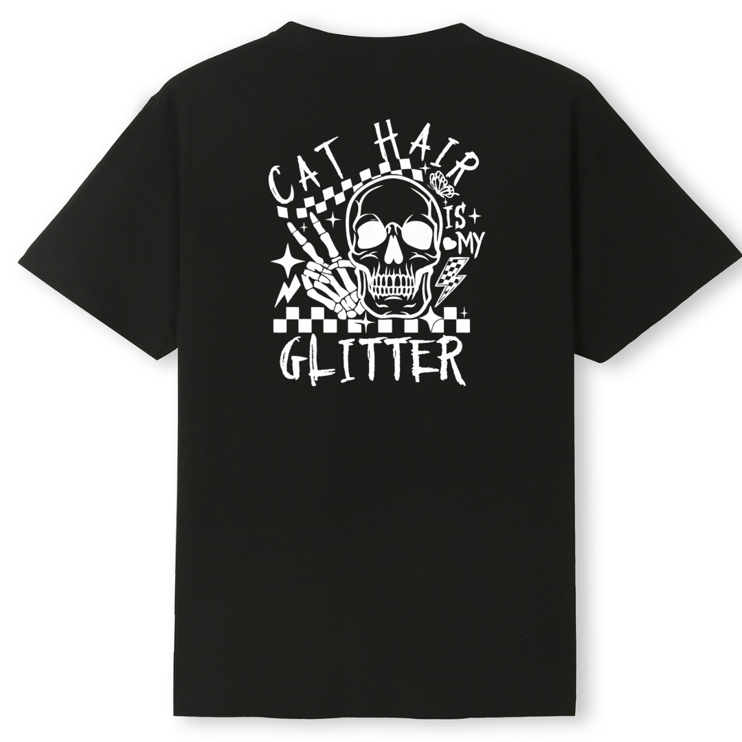 Cat Hair Is My Glitter V Neck Oversized T-shirt