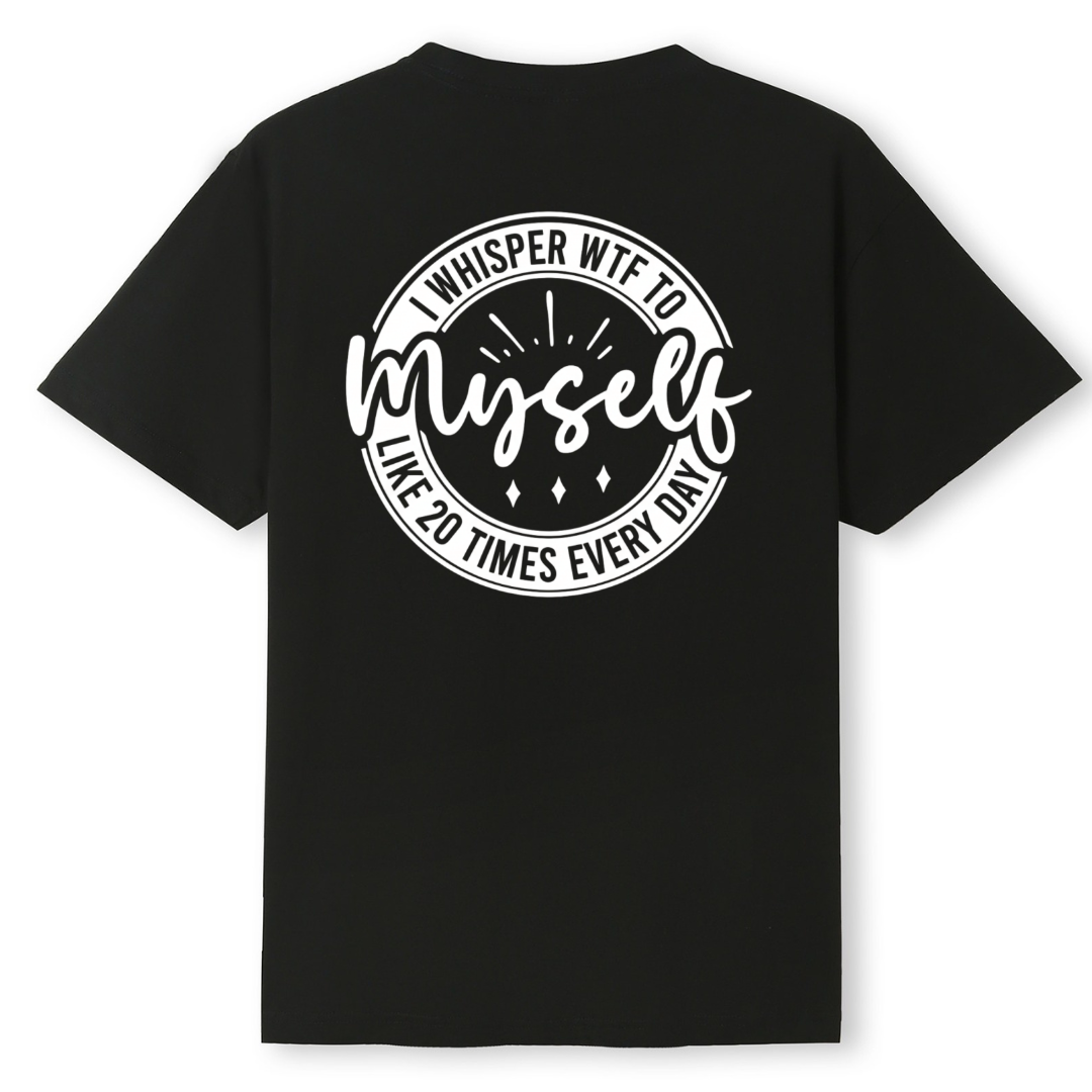 Black t-shirt on a white background