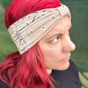 Beige Paisley Stretch Headband